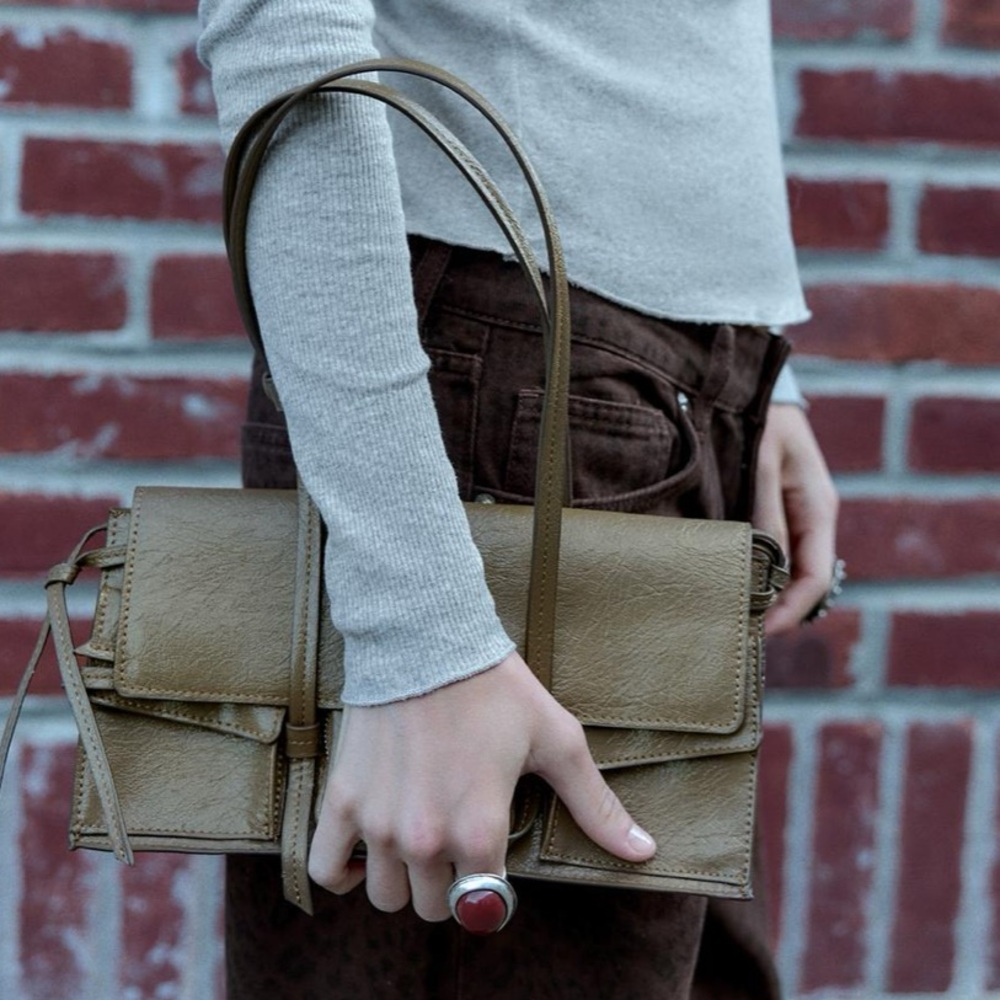 Zara Olive Green Shoulder Bag - Picture 7 of 9